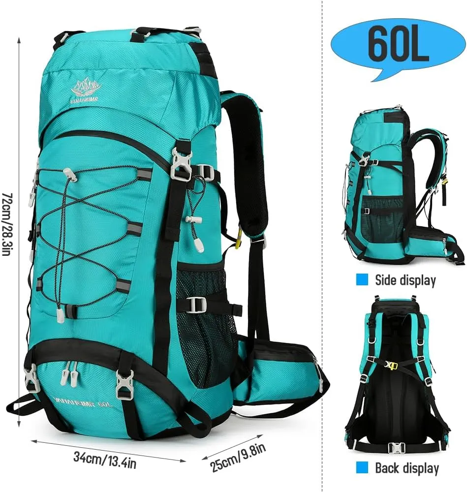 60L Large ty Camping Backpack Waterproof Backpacking Mountaineering Backpack for Hiking Travel