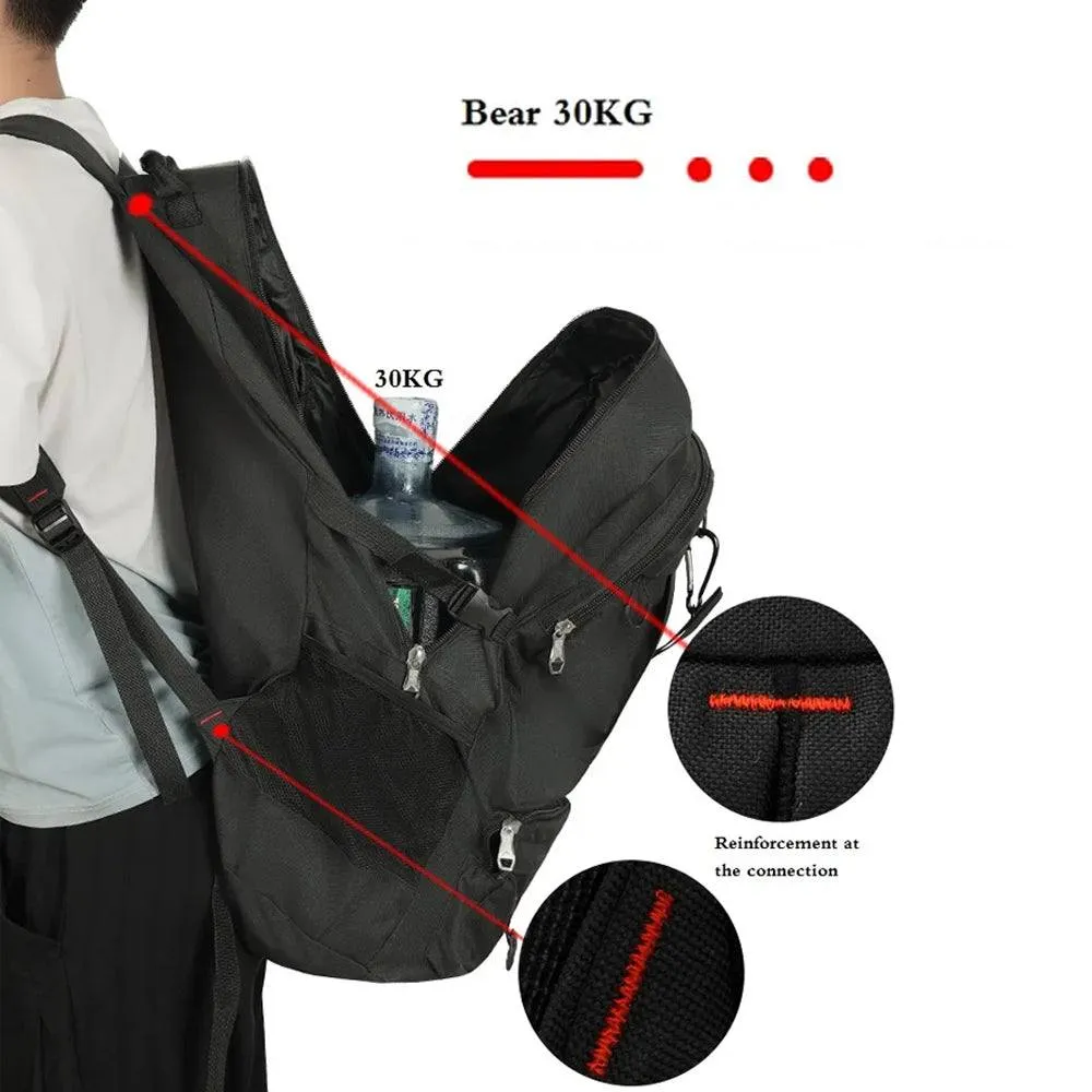 60L Waterproof camping backpack and Travel Boarding Backpack