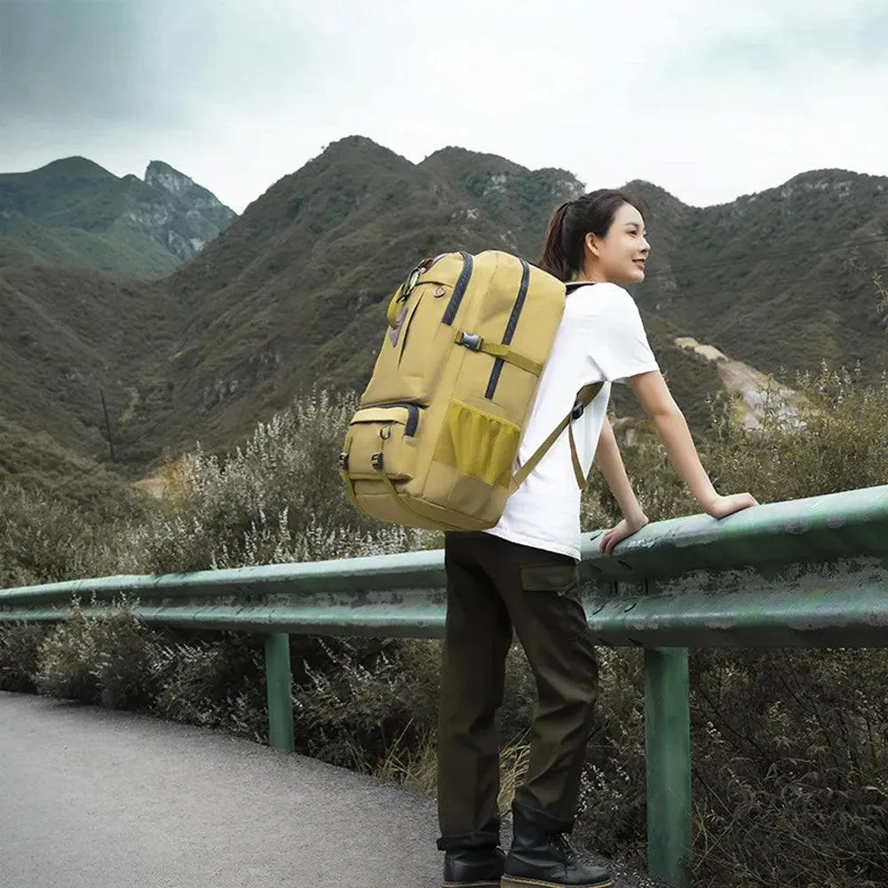 60L Waterproof camping backpack and Travel Boarding Backpack