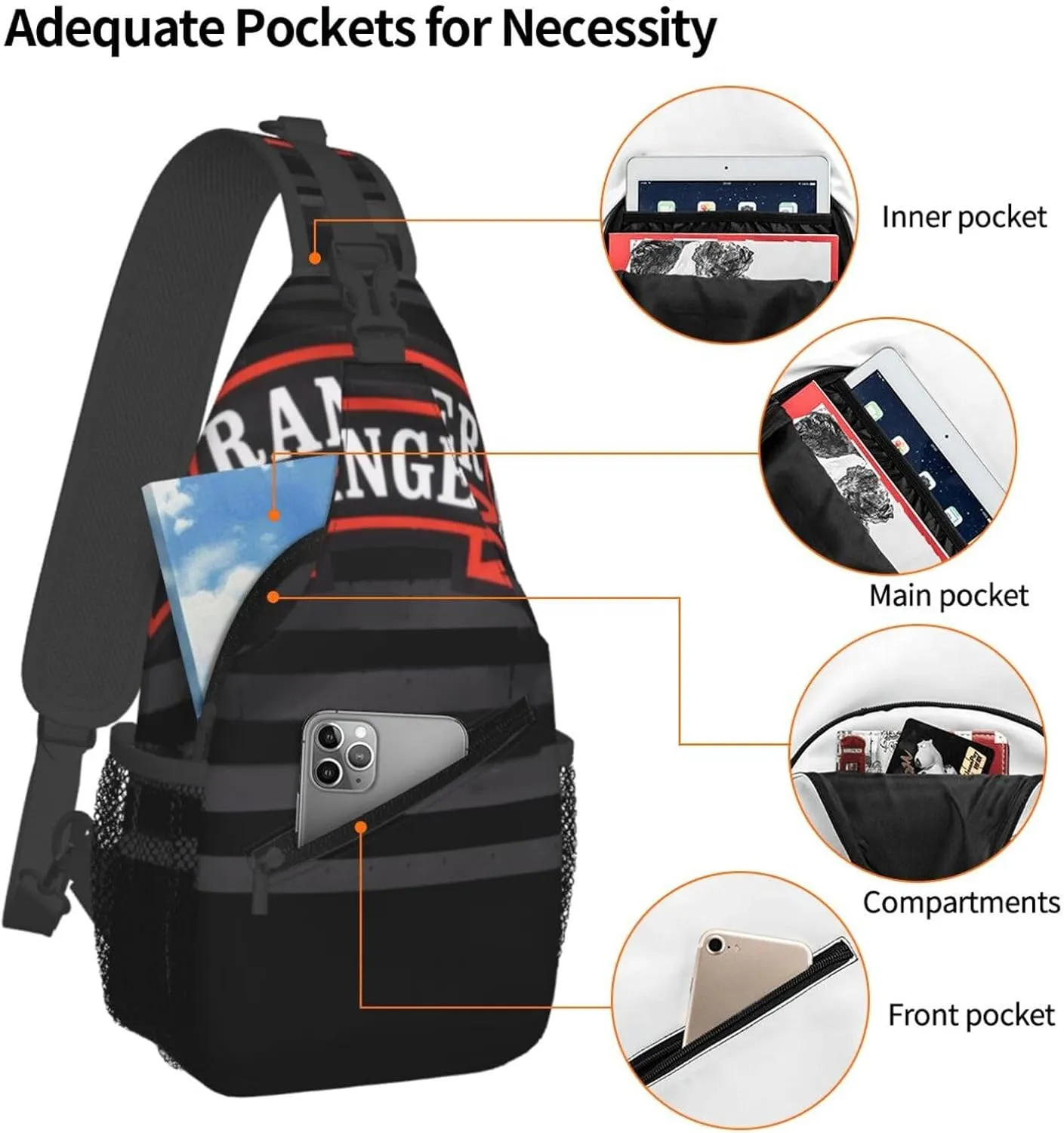 75 Inf Ranger Regiment Tab Us Crossbody Backpack Dachshunds Dog Chest Bag Lightweight One Strap Backpack Multipurpose Travel Hiking For Men Women
