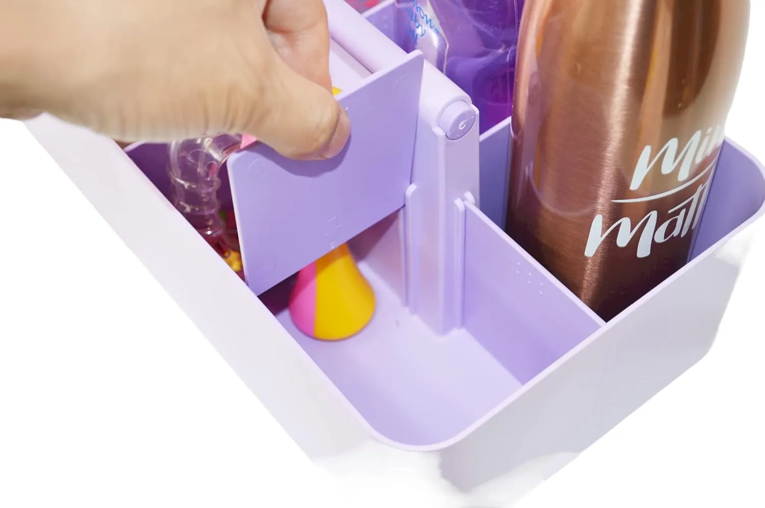 8 Compartments DIY Dividers,Large caddy, Multi Purpose, Simple, Portable, Stackable, Modern Solution for School, office, Desktop -MADE IN USA (Lavender)
