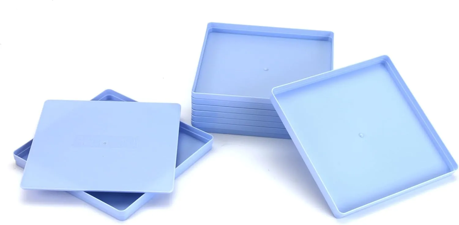 8 Sorting Trays With Lid 8x8 Premium Puzzle Trays for Lovers Up to 1000-1500 Pieces, Convenient Tool (Blue)