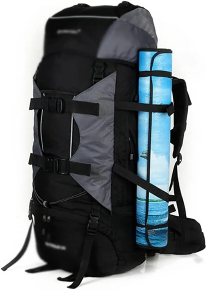 80L Multifunctional Outdoor Bag Large Capacity Backpack with Rain Cover Travel Backpack Mountaineering Travel Bag(C)