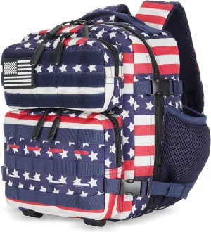 9L Mini Tactical Backpack 9L Assault Pack 9L Tactical Backpack Hiking Fitness Backpack(Striped Flag)
