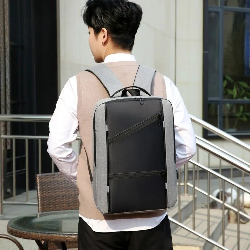 A 15.6-inch Unisex Multifunctional Large-capacity Waterproof Backpack Business Casual Usb Charging Duffel Bag