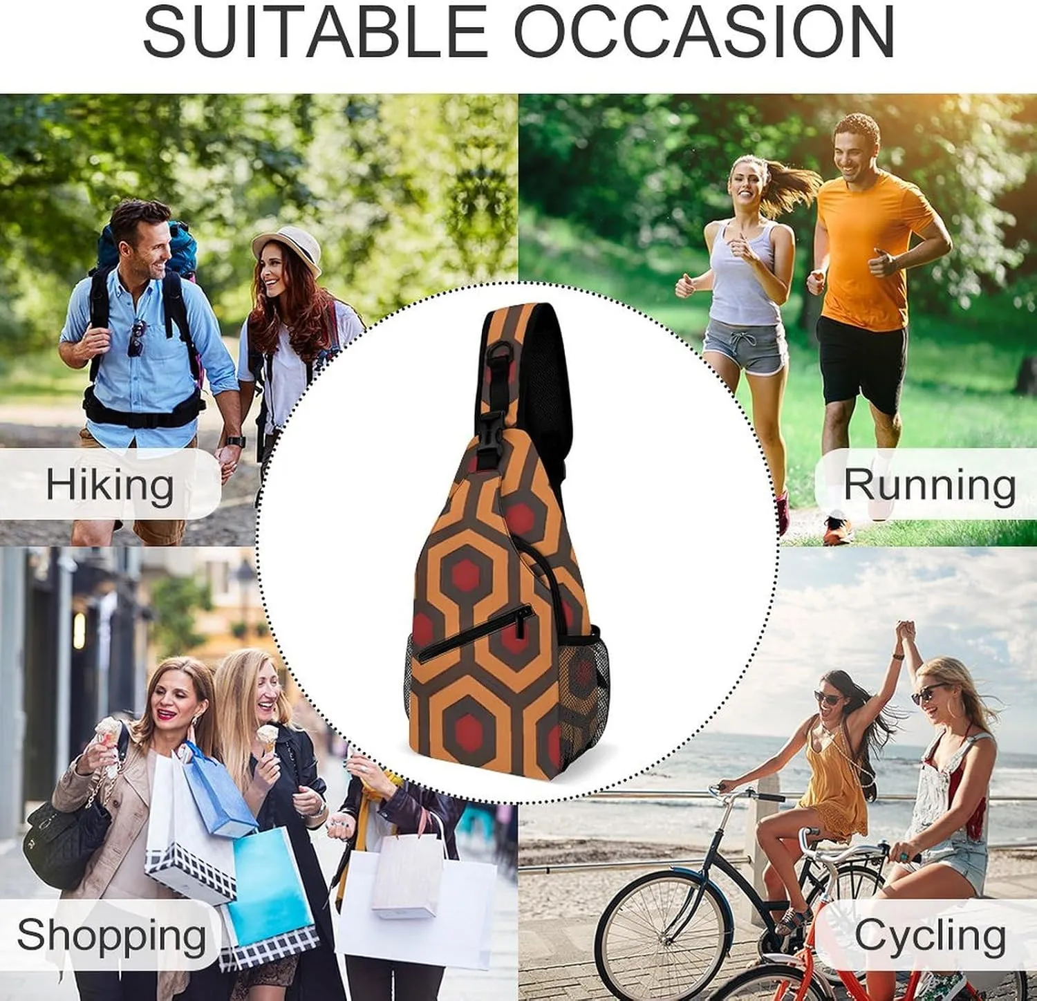 A Sleeping Fox Crossbody Bag, Sling Bag, Sling Backpack, Belt Bags for Travel Outdoors Hiking