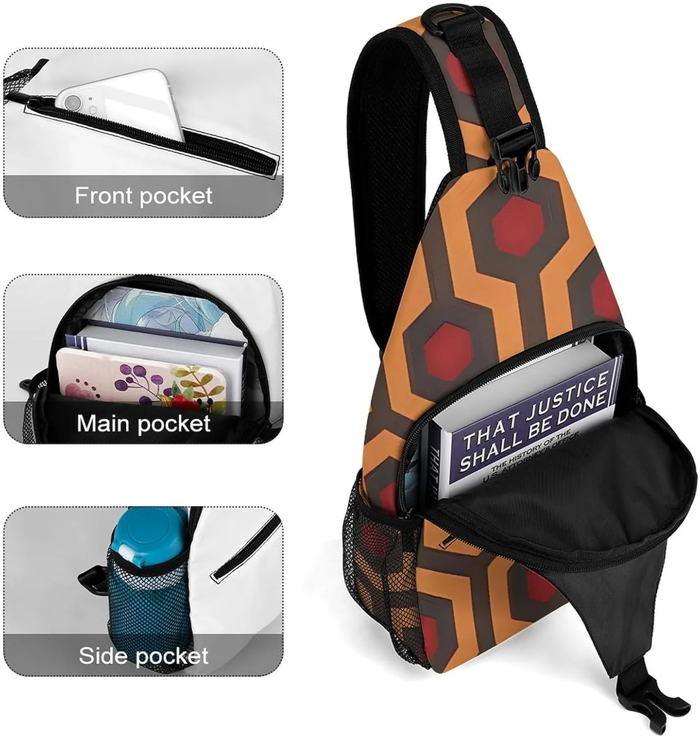 A Sleeping Fox Crossbody Bag, Sling Bag, Sling Backpack, Belt Bags for Travel Outdoors Hiking