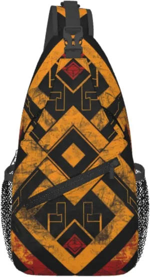 Abstract Endless Pattern Mathematical Sling Backpack Crossbody Bag, Chest Bag Daypack Fanny Pack Cross Body Bag for Outdoors Hiking Traveling