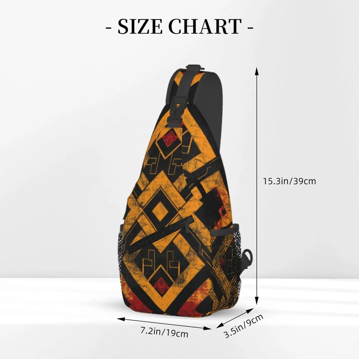 Abstract Endless Pattern Mathematical Sling Backpack Crossbody Bag, Chest Bag Daypack Fanny Pack Cross Body Bag for Outdoors Hiking Traveling