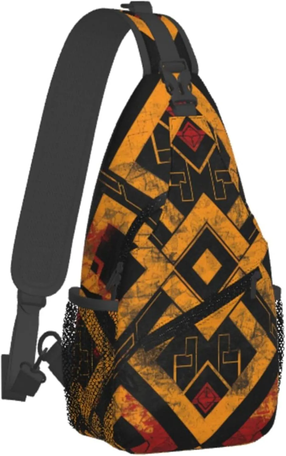 Abstract Endless Pattern Mathematical Sling Backpack Crossbody Bag, Chest Bag Daypack Fanny Pack Cross Body Bag for Outdoors Hiking Traveling