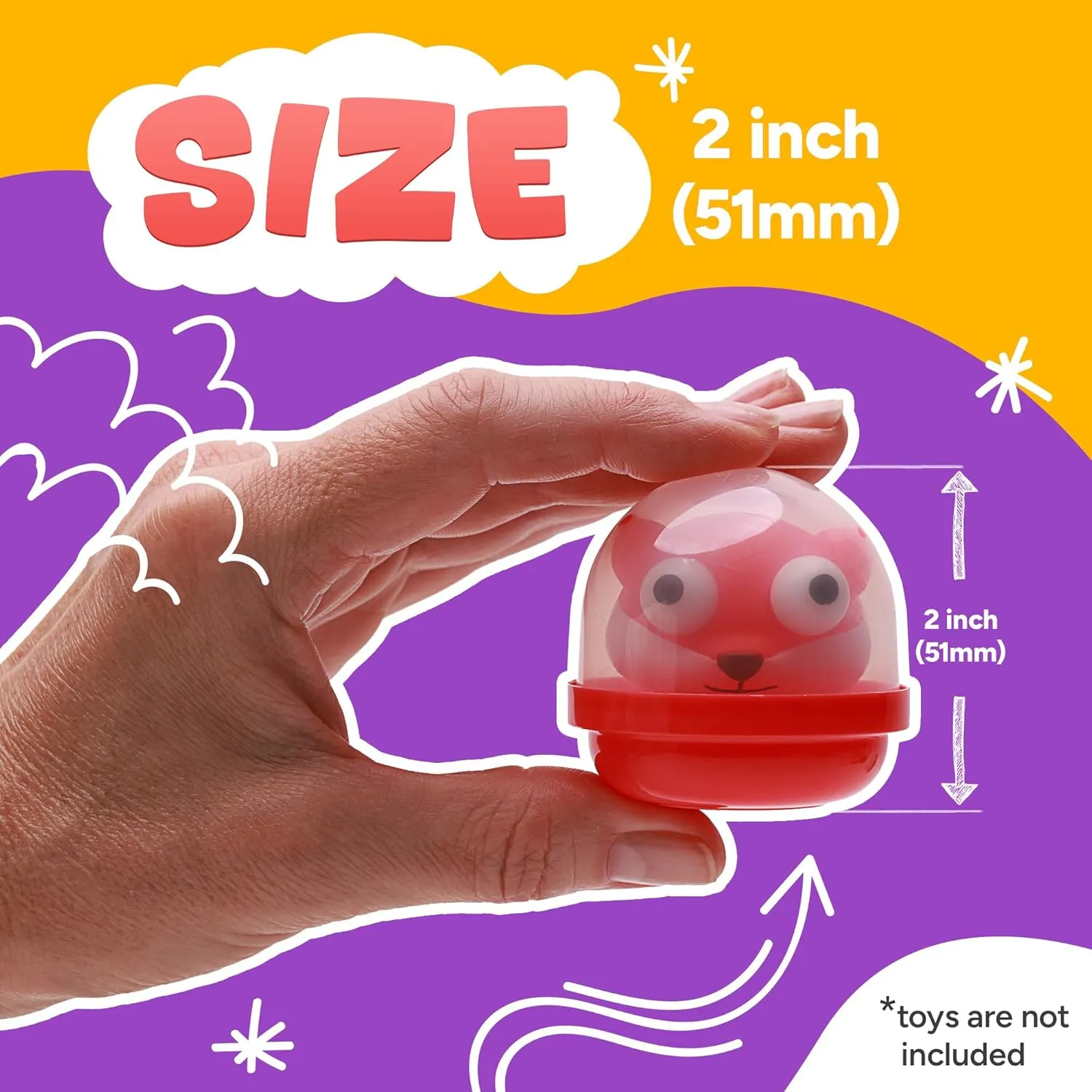 Acorn Capsules Empty 120 pcs 2 inch - Translucent Gumball Machine Capsules Bulk Party Favors Containers - Easter Basket Stuffers Gifts Pinata Stuffers DIY Craft Supplies