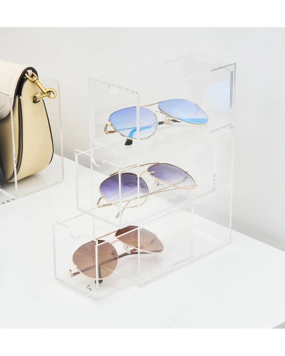 Acrylic Glasses Full assortment Vanity 3 Clear Display Complete product line HS Drawers Tiers Clear
