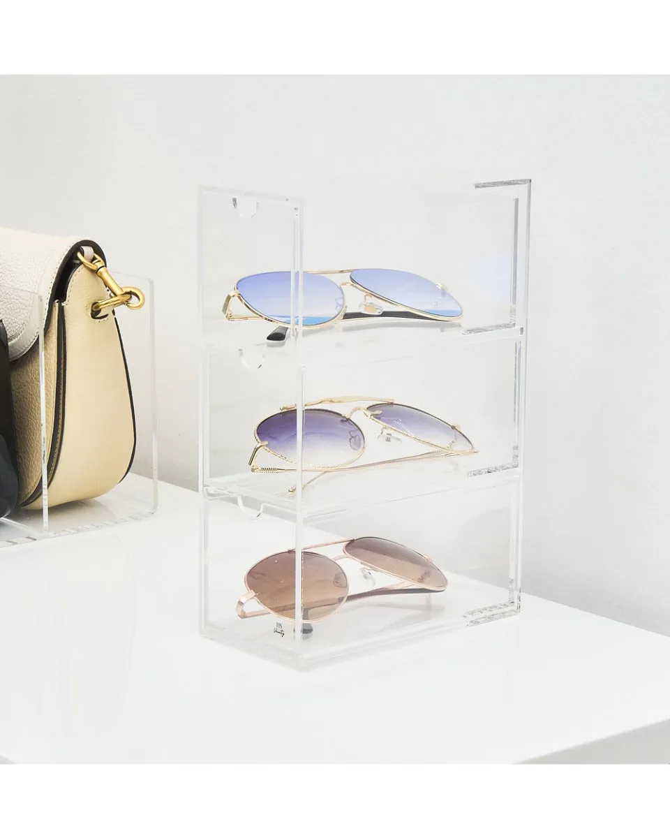 Acrylic Glasses Full assortment Vanity 3 Clear Display Complete product line HS Drawers Tiers Clear