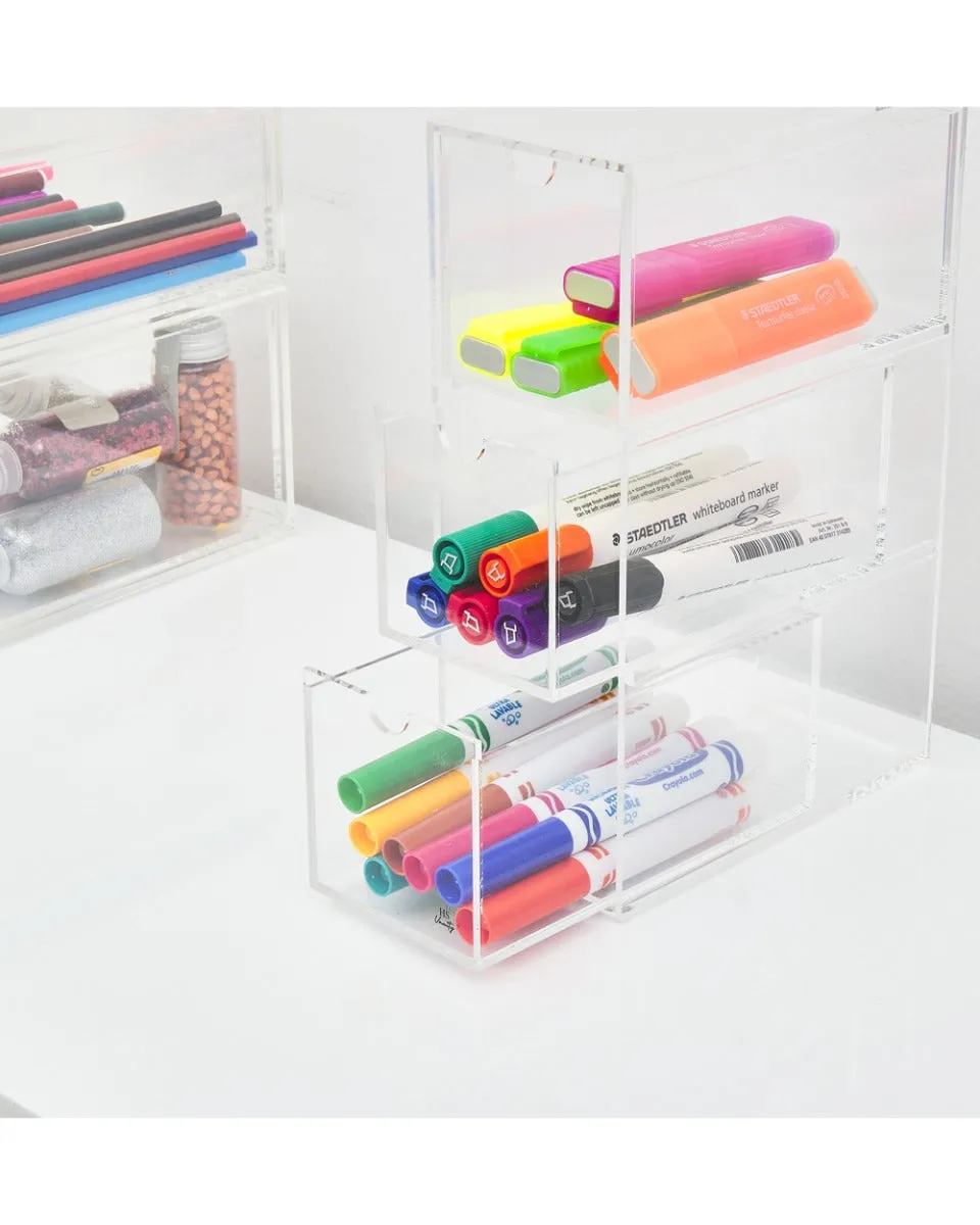Acrylic Glasses Full assortment Vanity 3 Clear Display Complete product line HS Drawers Tiers Clear