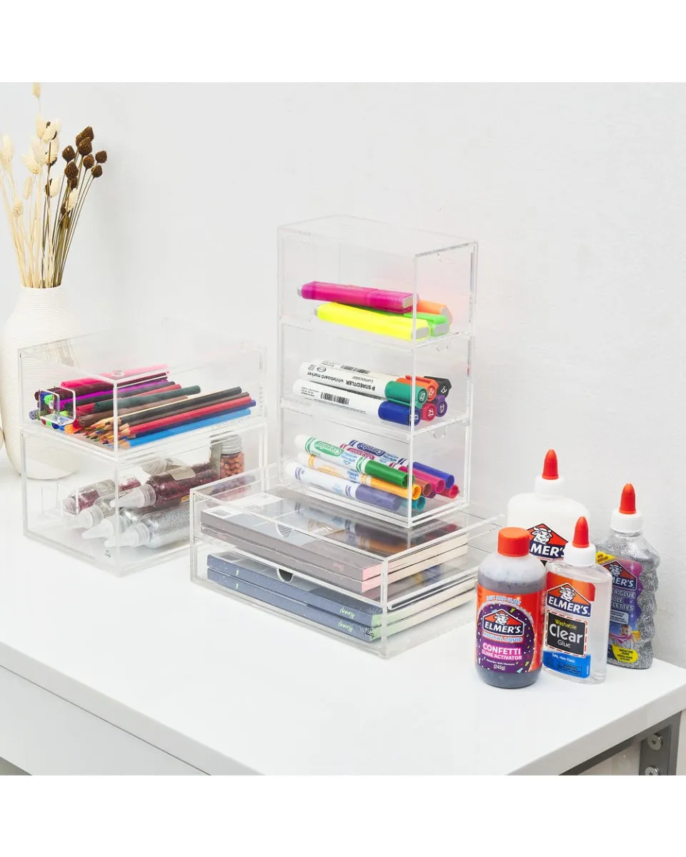 Acrylic Glasses Full assortment Vanity 3 Clear Display Complete product line HS Drawers Tiers Clear