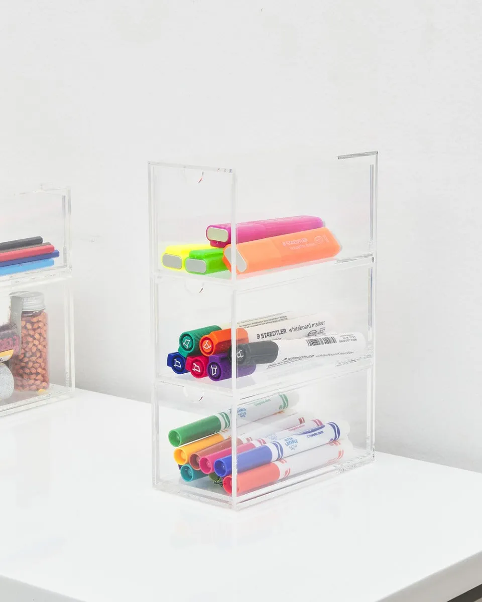 Acrylic Glasses Full assortment Vanity 3 Clear Display Complete product line HS Drawers Tiers Clear