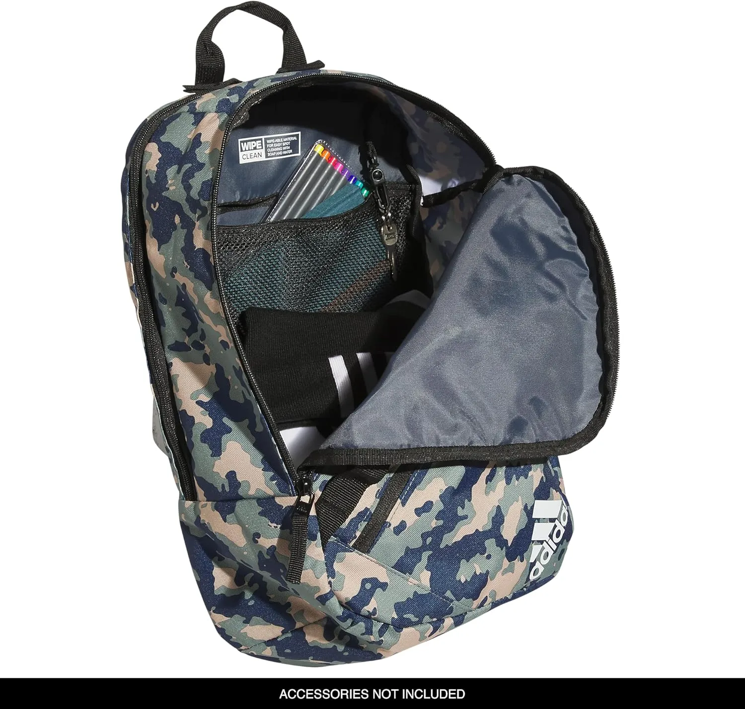 adidas Prime Sling-Single Strap Crossbody Backpack, Essential Camo Crew Navy-Silver Green/Black/White, One Size