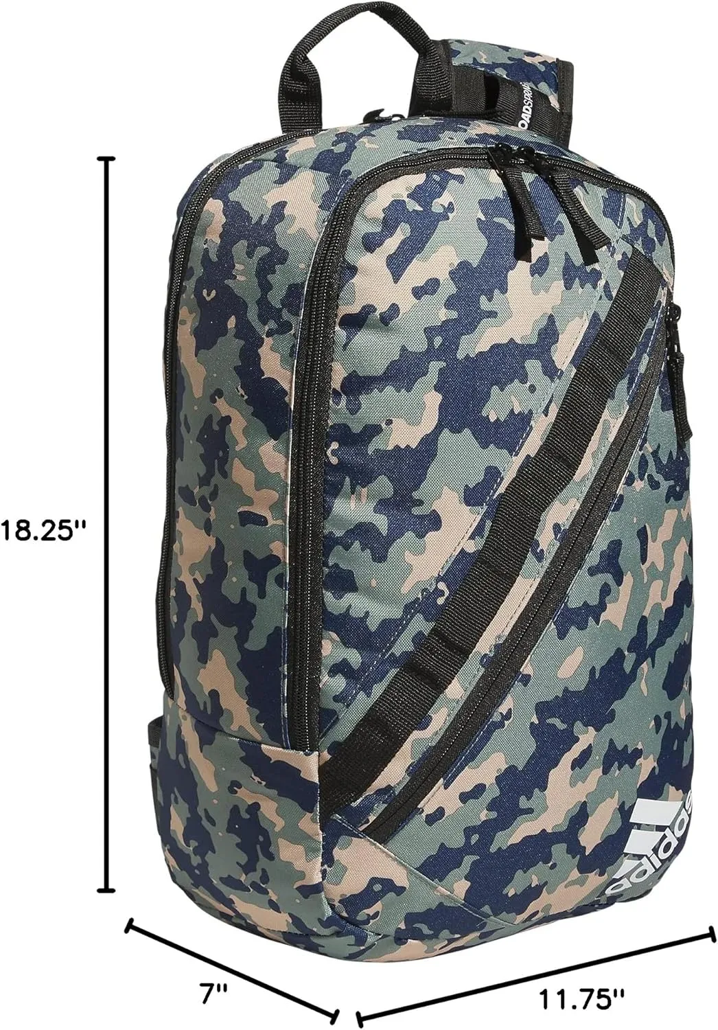 adidas Prime Sling-Single Strap Crossbody Backpack, Essential Camo Crew Navy-Silver Green/Black/White, One Size