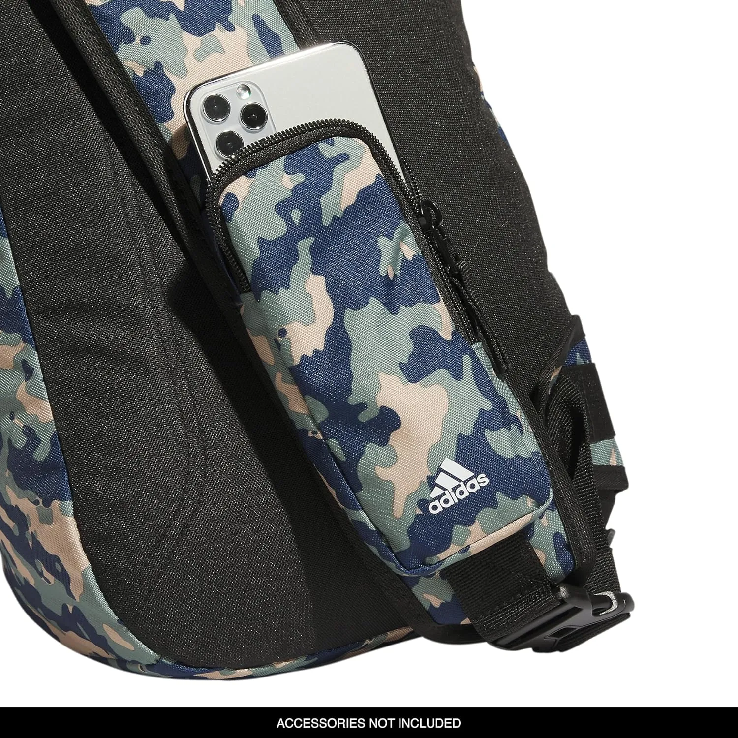 adidas Prime Sling-Single Strap Crossbody Backpack, Essential Camo Crew Navy-Silver Green/Black/White, One Size