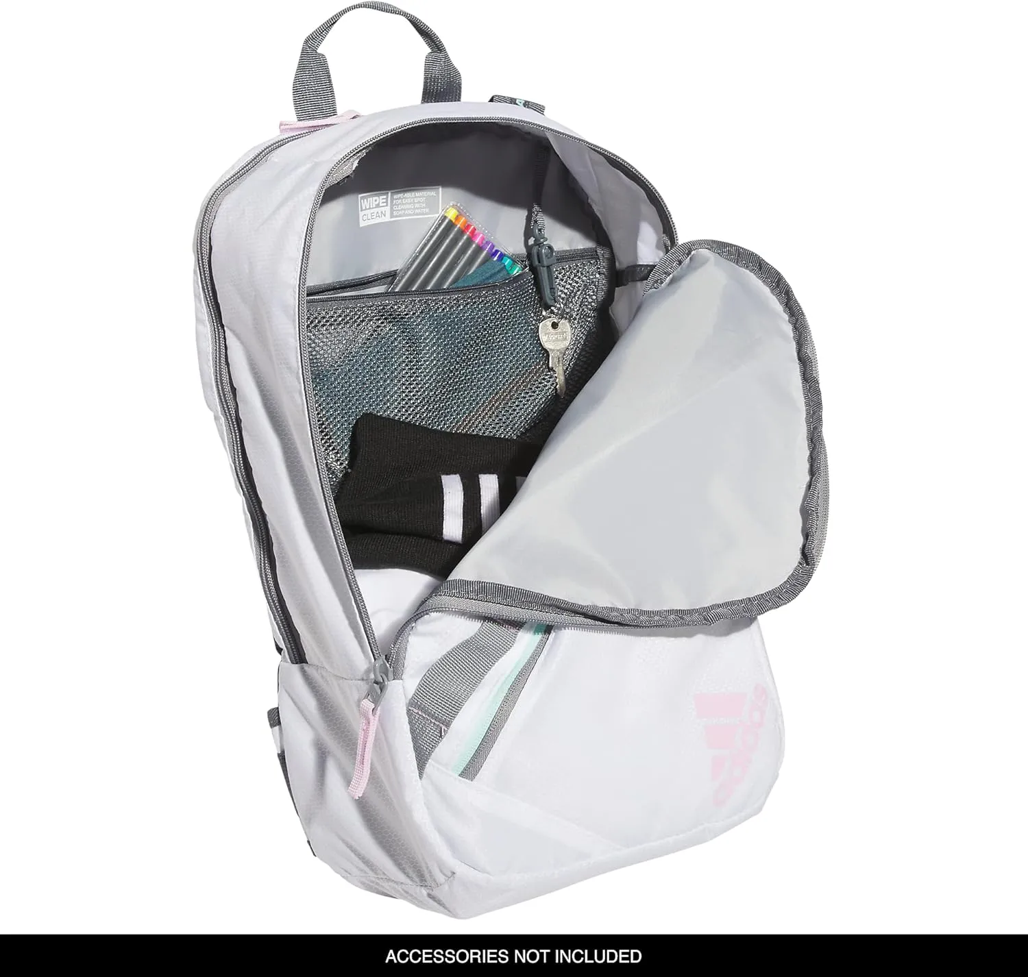 adidas Prime Sling-Single Strap Crossbody Backpack, White/Grey/Orchid Fusion Purple, One Size
