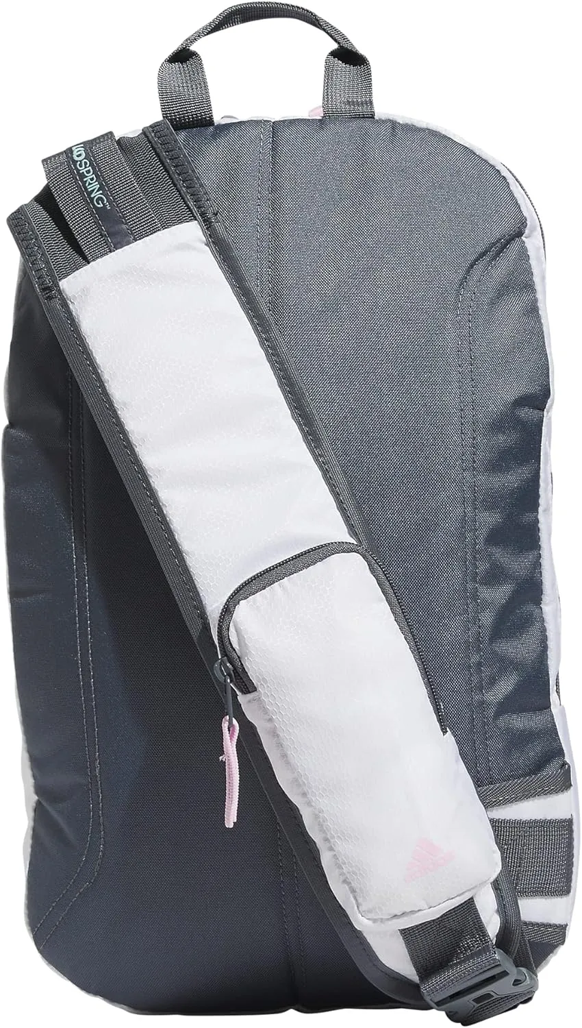 adidas Prime Sling-Single Strap Crossbody Backpack, White/Grey/Orchid Fusion Purple, One Size