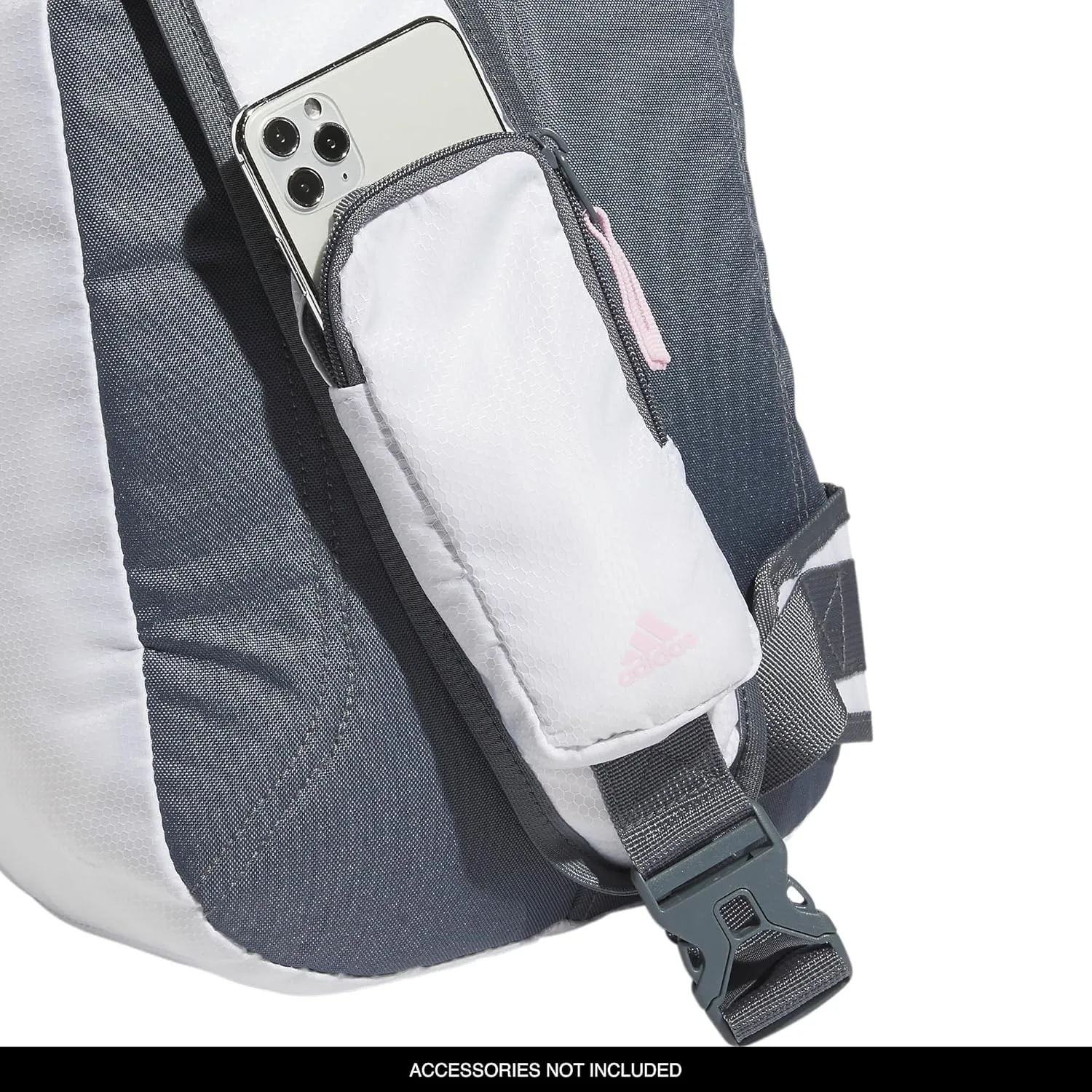 adidas Prime Sling-Single Strap Crossbody Backpack, White/Grey/Orchid Fusion Purple, One Size