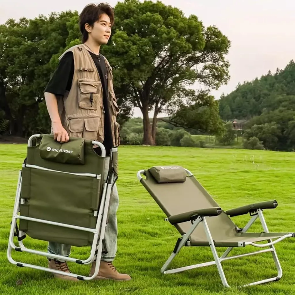 Adjustable Camping Chairs for Adults,Foldable High Back Chair,Portable Outside,Reclining Outdoor Chair Dining Picnic(Khaki) (Khaki)