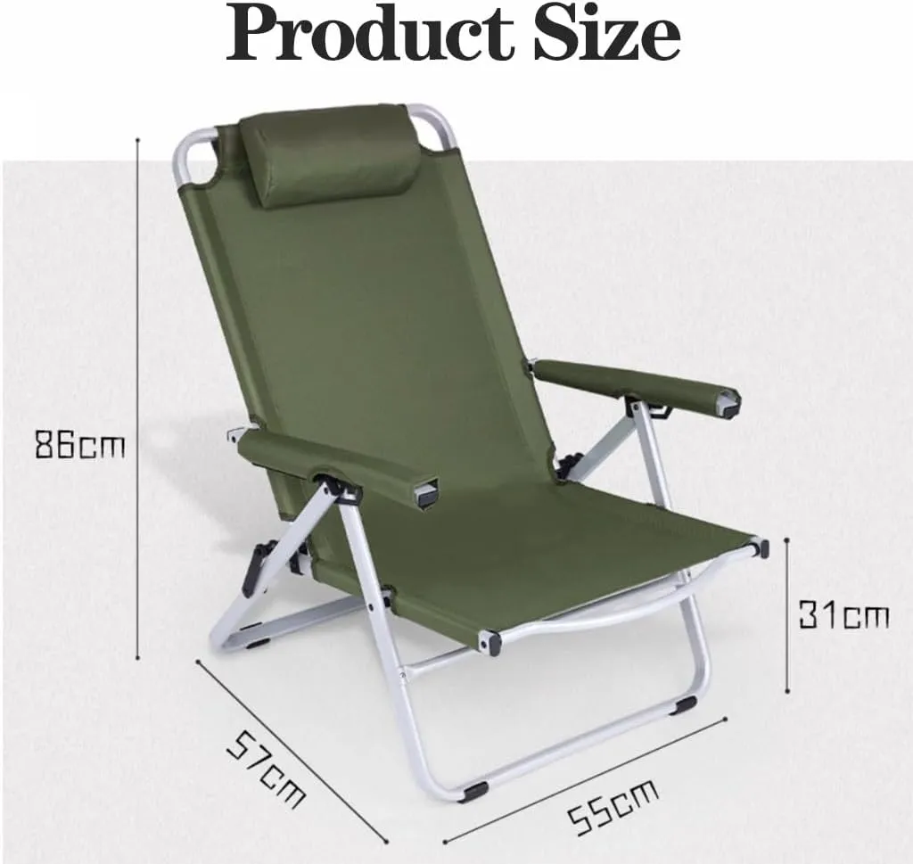 Adjustable Camping Chairs for Adults,Foldable High Back Chair,Portable Outside,Reclining Outdoor Chair Dining Picnic(Khaki) (Khaki)