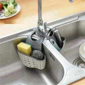 Adjustable Hanging Kitchen Sink Soap & Sponge Basket