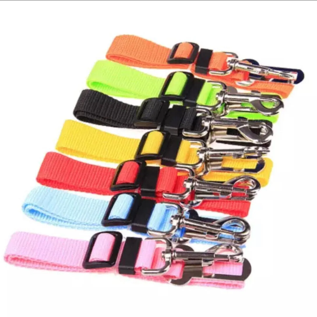 Adjustable Pet Dog Safety Car Vehicle Seat Belt Harness Lead Pet Seatbelt Nylon