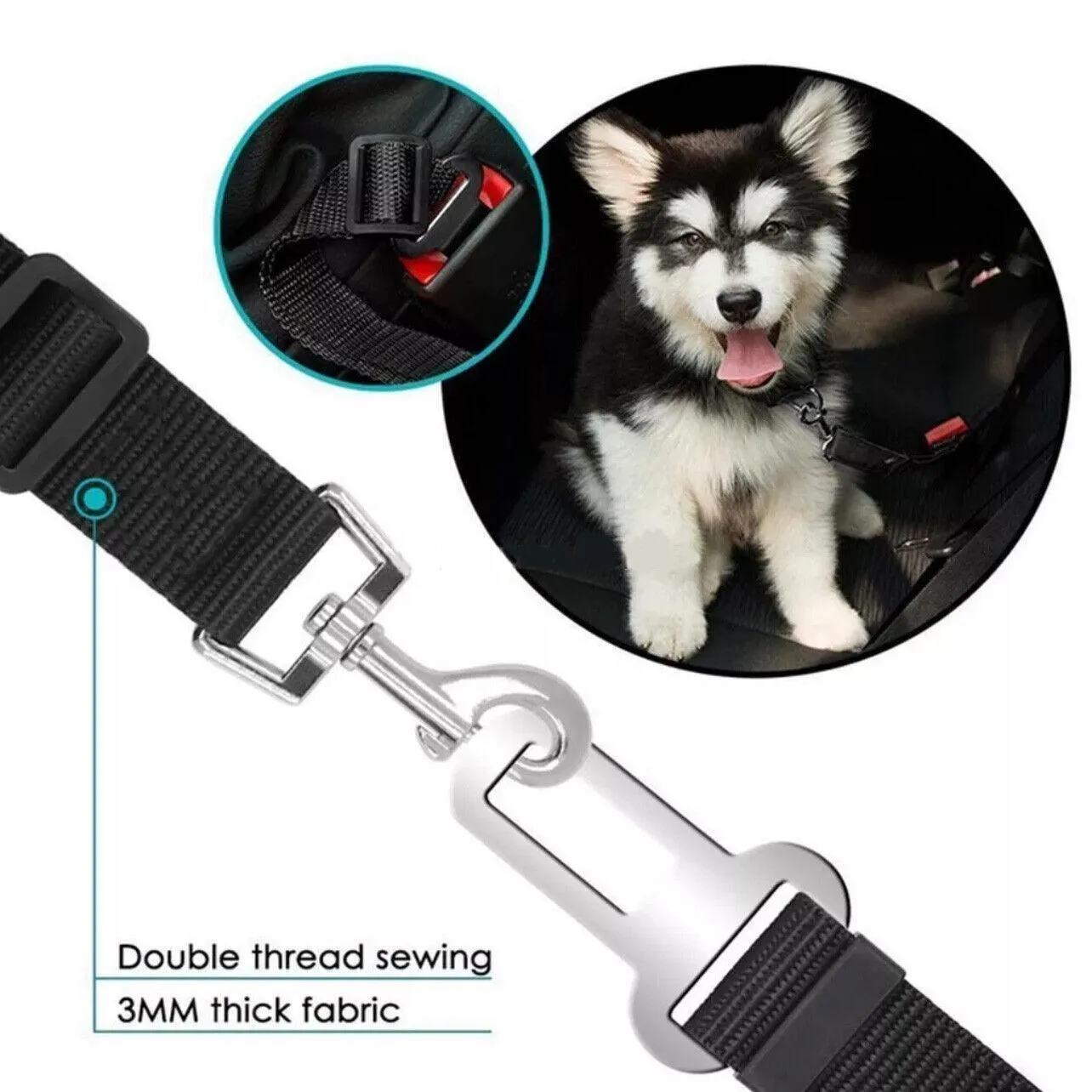 Adjustable Pet Dog Safety Car Vehicle Seat Belt Harness Lead Pet Seatbelt Nylon