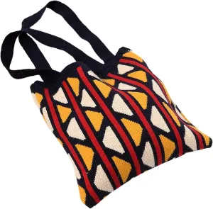 Aesthetic Crochet Tote Bag for Women Cute Crochet Tote Bag Knit Bag, 40 cm x 36 cm (15.7 inches x 14 inches)