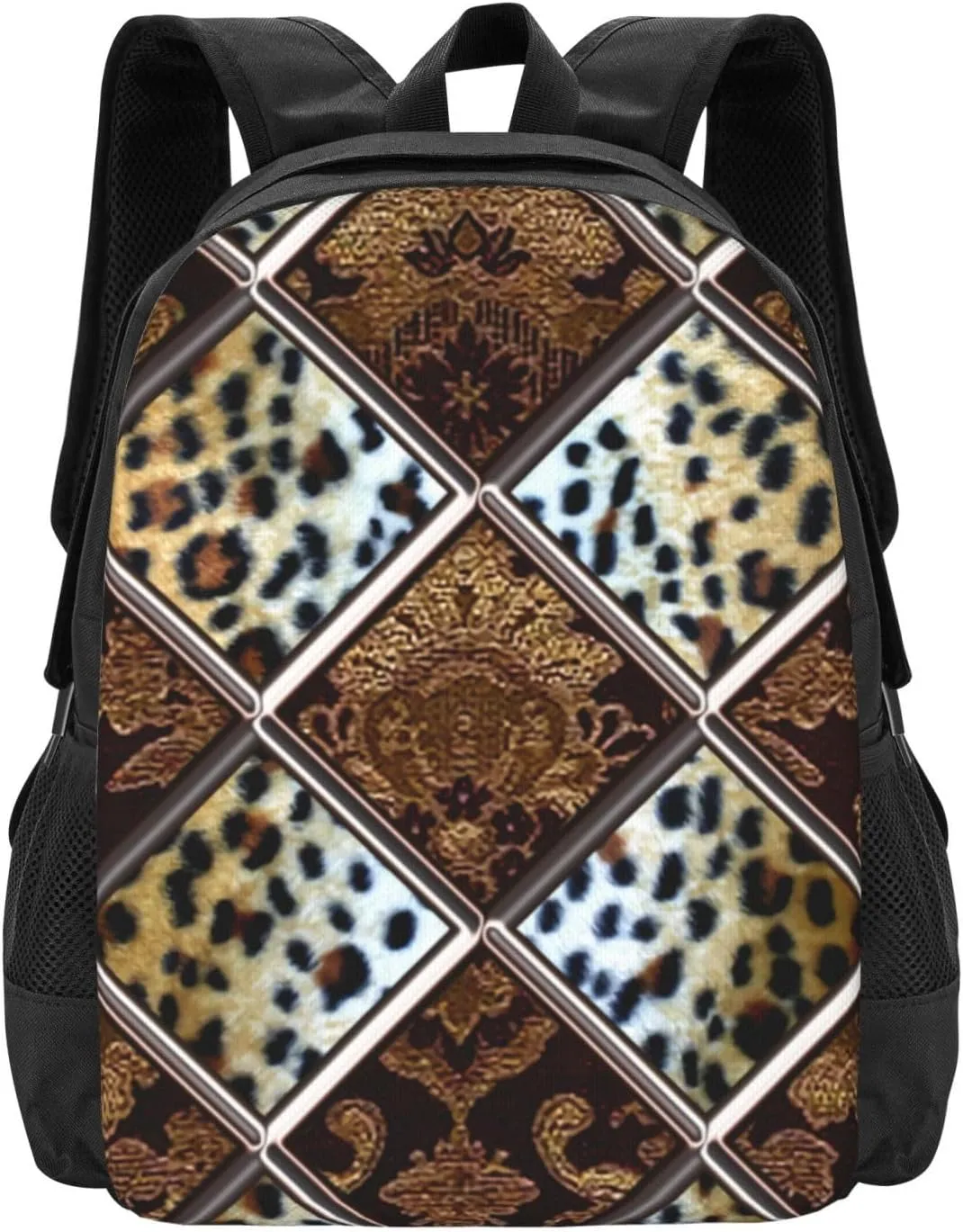 African Cheetah Patch Quilt Pattern Lightweight Packable Backpack Travel Casual Large Capacity Daypack Foldable Backpack For Men Women