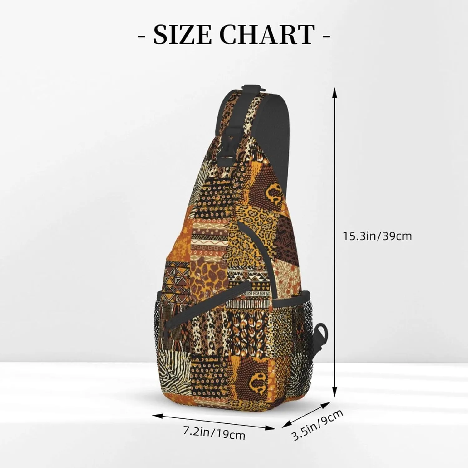 African Crossbody Bag African Art Shoulder Bag Backpack Africa Sling Bag Chest Casual Daypack for Outdoor
