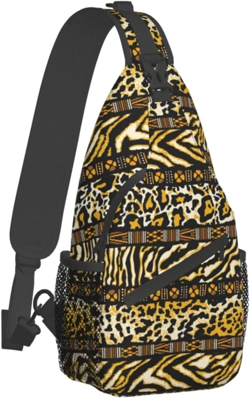 African Crossbody Bag African Art Shoulder Bag Backpack Africa Sling Bag Chest Casual Daypack for Outdoor