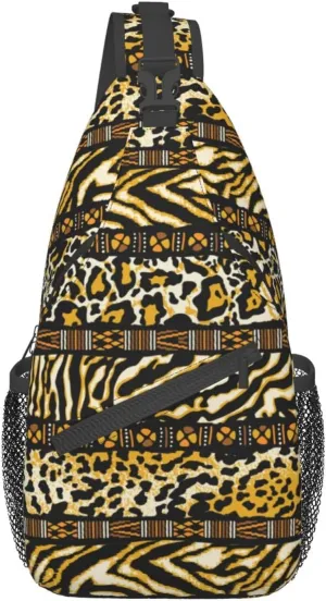 African Crossbody Bag African Art Shoulder Bag Backpack Africa Sling Bag Chest Casual Daypack for Outdoor