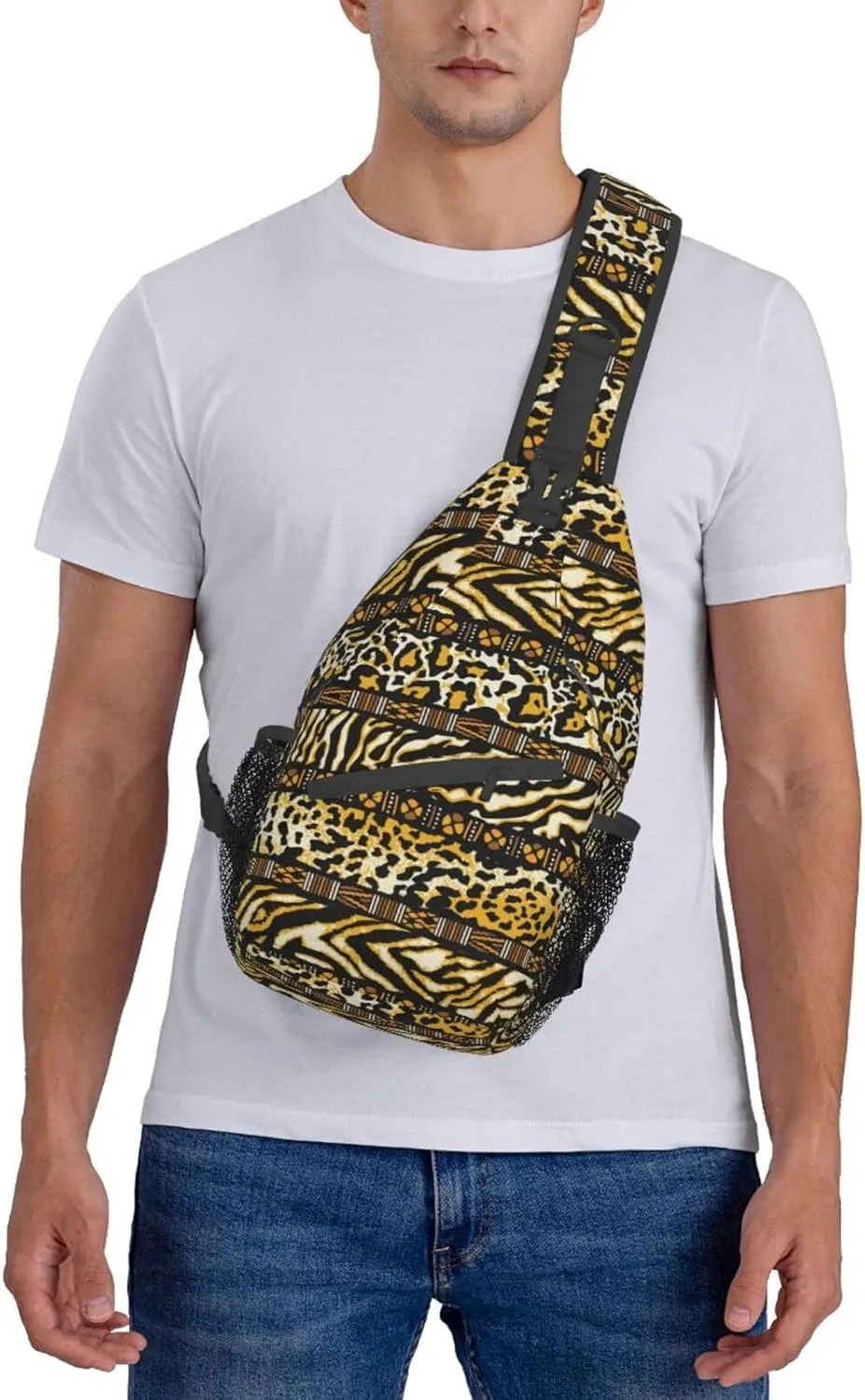 African Crossbody Bag African Art Shoulder Bag Backpack Africa Sling Bag Chest Casual Daypack for Outdoor