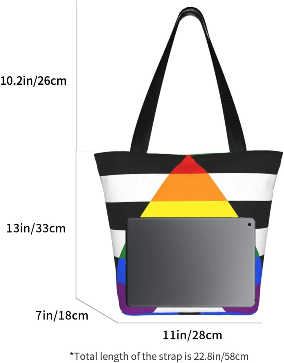 Agender flag Women's Tote Bag Lightweight Shopping Handbag Travel Shoulder Bag With Zipper