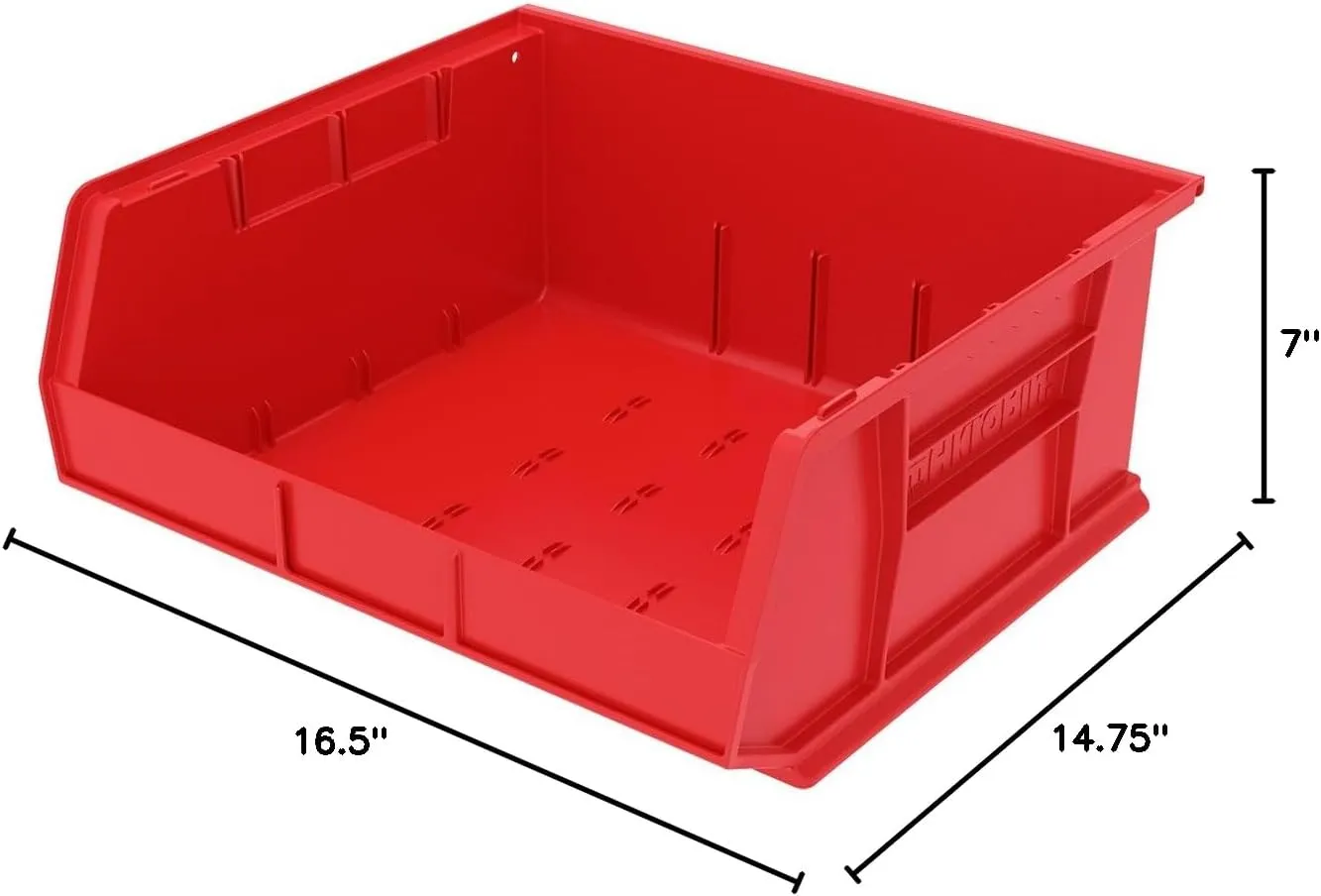 Akro-Mils 30250 AkroBins Plastic Storage Bins, Space-Saving Stackable Bins for Garage, Pantry, Craft Organization, 15-Inch x 16-Inch x 7-Inch, Red, 6-Pack
