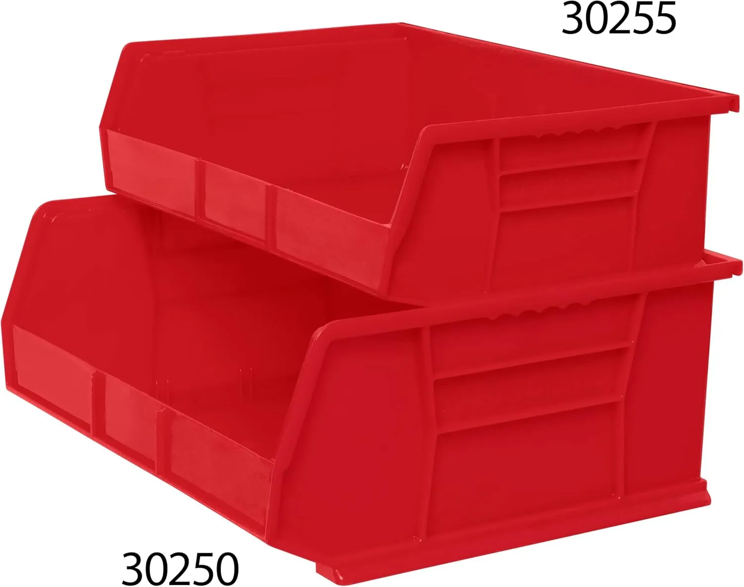 Akro-Mils 30250 AkroBins Plastic Storage Bins, Space-Saving Stackable Bins for Garage, Pantry, Craft Organization, 15-Inch x 16-Inch x 7-Inch, Red, 6-Pack