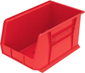 Akro-Mils 30260 AkroBins Plastic Storage Bin Hanging Stacking Containers, (18-Inch x 11-Inch x 10-Inch), Red, (6-Pack) (30260RED)