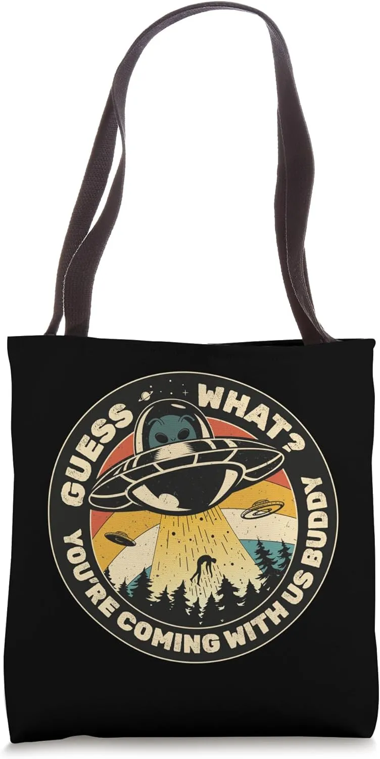 Alien Abduction Distressed Retro for UFO Area 51 Lovers Tote Bag