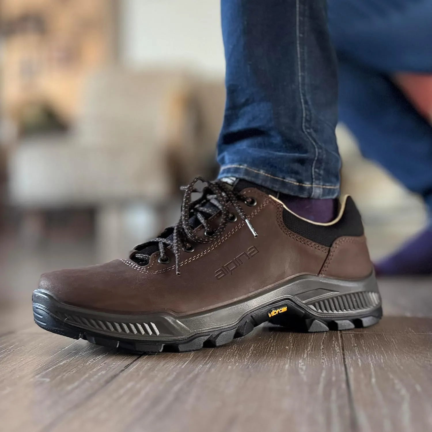 Alpina Prima Men's Waterproof Shoes | Leather with Breathable Membrane | Vibram Slip Resistant Sole | Made in Europe