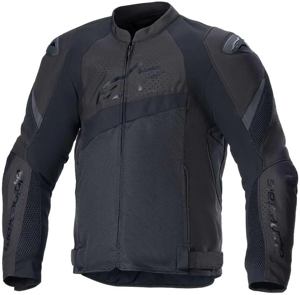 Alpinestars T-GP Plus V4 Airflow Jacket, Lightweight Mesh Construction, CE-Certified, Sport Fit, DFS Shoulder Protection, Hot Weather Riding Gear, 3XL, Black/Black