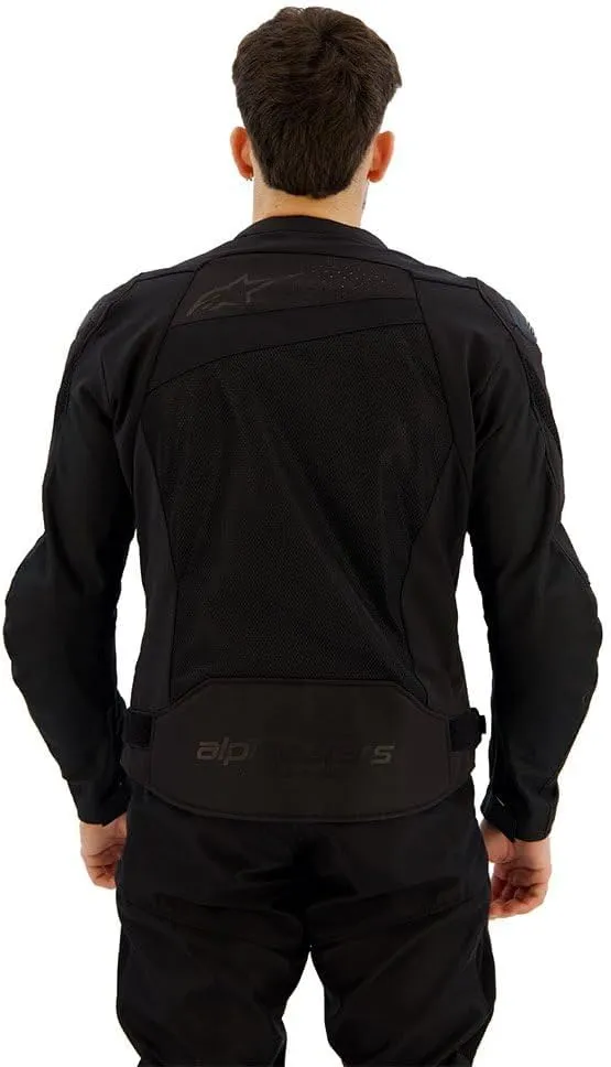 Alpinestars T-GP Plus V4 Airflow Jacket, Lightweight Mesh Construction, CE-Certified, Sport Fit, DFS Shoulder Protection, Hot Weather Riding Gear, 3XL, Black/Black