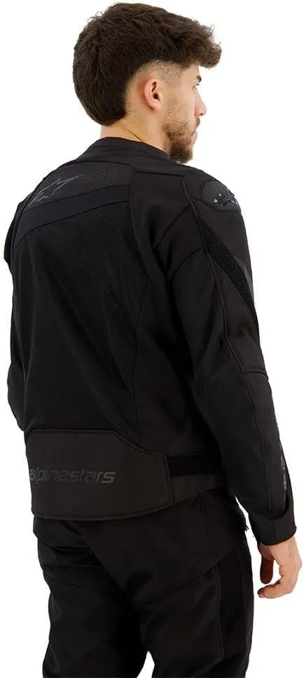 Alpinestars T-GP Plus V4 Airflow Jacket, Lightweight Mesh Construction, CE-Certified, Sport Fit, DFS Shoulder Protection, Hot Weather Riding Gear, 3XL, Black/Black
