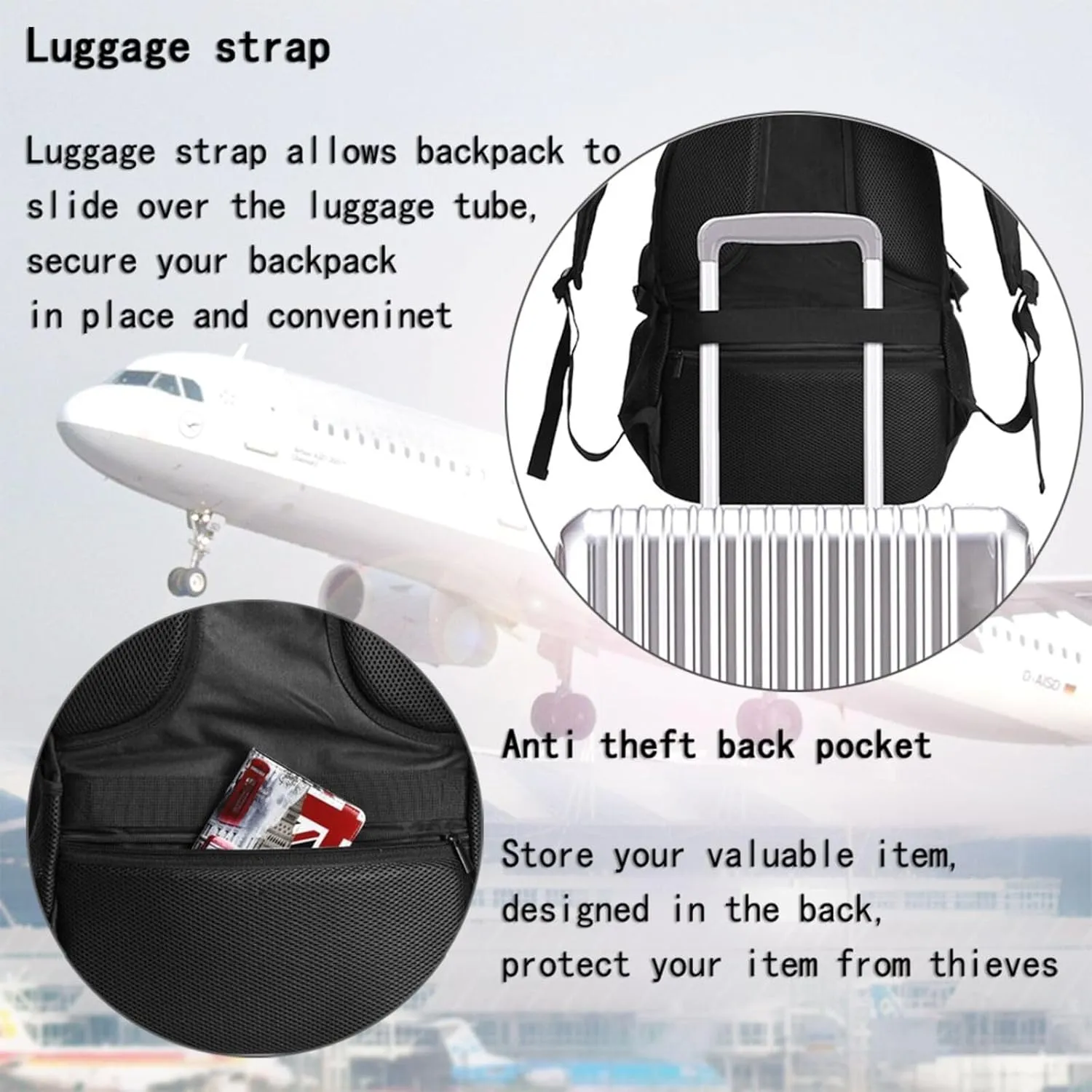 American Cabo Verde Flag Travel Backpacks Casual Backpack Large Capacity Laptop Rucksack Luggage Daypacks with USB Charging Port Multi-Pockets Bags for Hiking