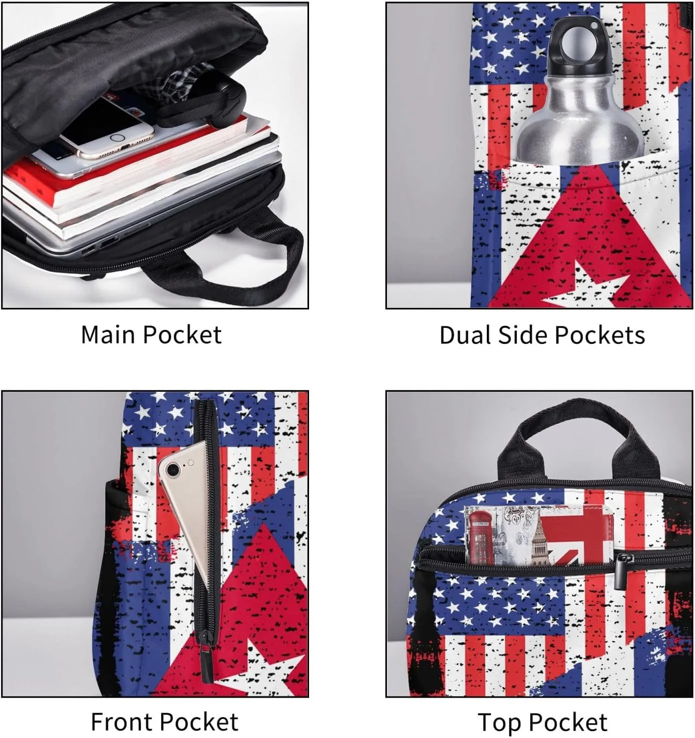 American Cuba Flag Cuban Roots Casual Backpacks Large Capacity Laptop Backpack Sports Fitness Rucksack Travel Carry-On Daypack Work Bag for Outdoor Camping