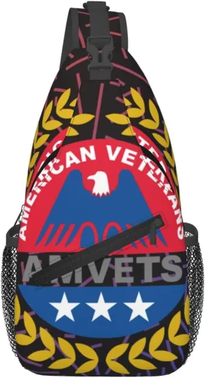 Amvets-Logo Crossbody For Men Women Sling Chest Bag Shoulder Bag Lightweight One Strap Backpack Multipurpose Travel Hiking Daypack