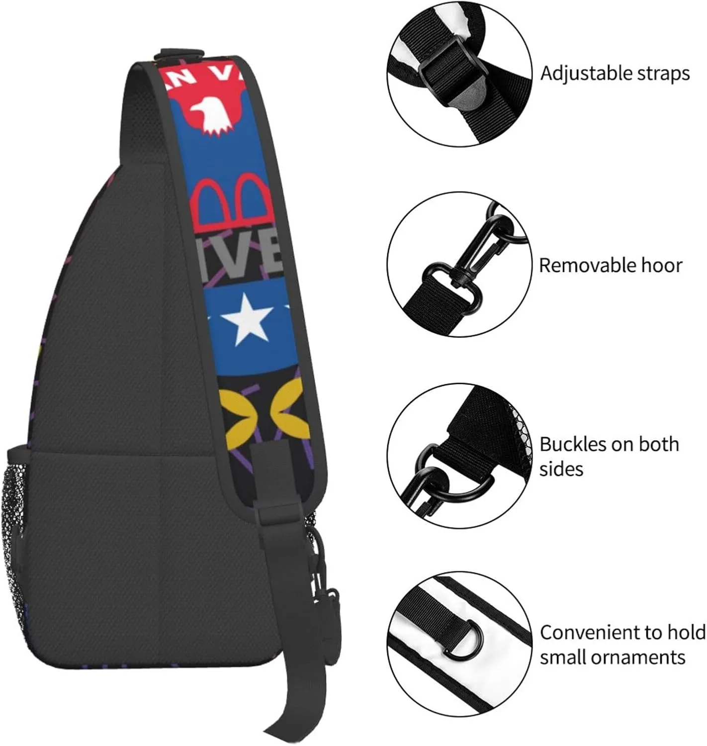 Amvets-Logo Crossbody For Men Women Sling Chest Bag Shoulder Bag Lightweight One Strap Backpack Multipurpose Travel Hiking Daypack